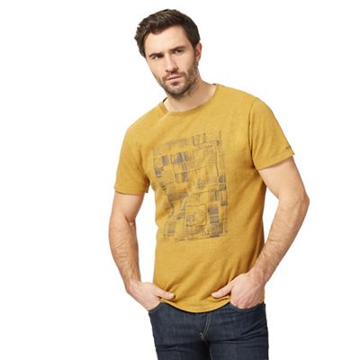 Big and tall dark yellow printed t-shirt